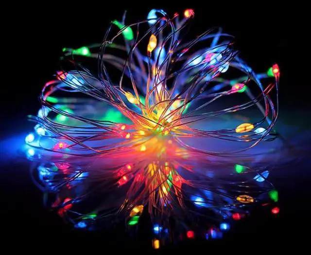 Main image of 100 LED Silver Copper Fairy Lights Battery Operated