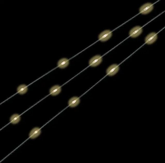 Alt view image 3 of 3 - 20 LED Multicolor Microdot String Lights 7ft Battery Powered Green Wire Warm White