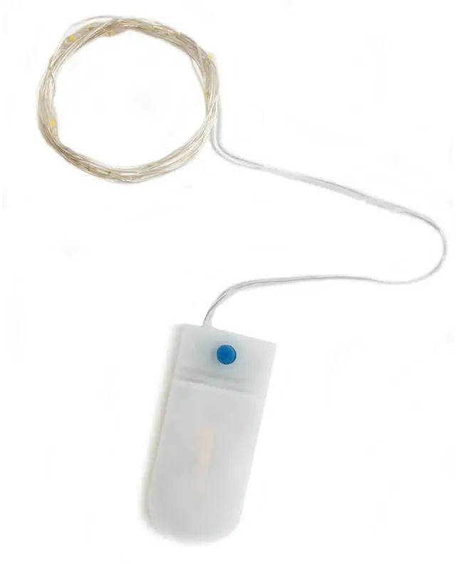 Alt view image 3 of 3 - 20 LED Flashing White Fairy String Lights Batteries Included