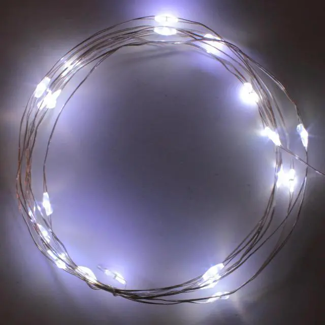 Alt view image 2 of 3 - 20 LED Flashing White Fairy String Lights Batteries Included