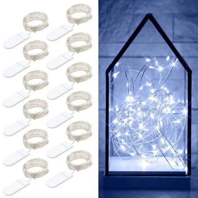 Main image of 12pcs 20 LED Fairy String Lights White Batteries Included