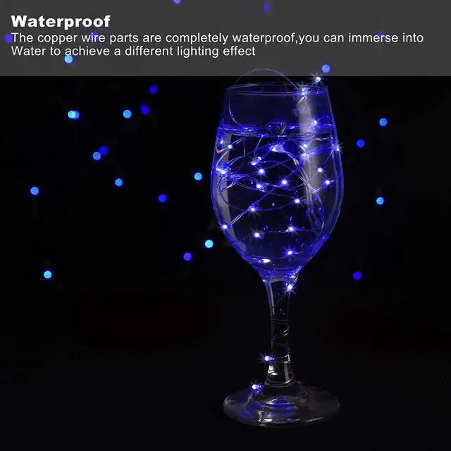 Main image of 12 Pack Blue Mini String Lights 20 LEDs Each Battery Powered