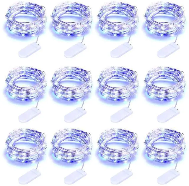 Alt view image 2 of 2 - 12 Pack Blue Mini String Lights 20 LEDs Each Battery Powered
