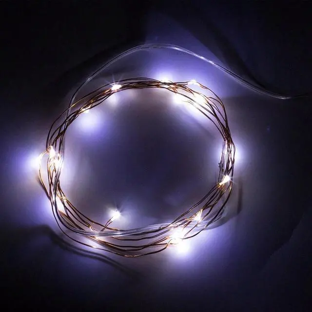 Main image of 20 LED Mini String Lights Battery Operated with 4 Lighting Modes White
