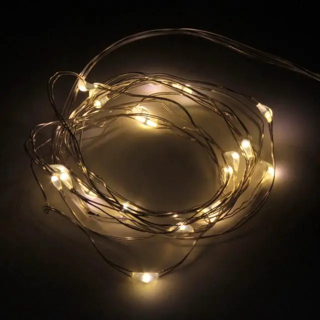Main image of 20 LED Mini String Lights Battery Operated with 4 Lighting Modes Warm White