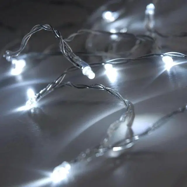 Main image of 10 LED Clear Wire String Lights Battery Powered Decorative Mini Lights