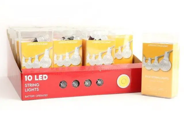 Alt view image 3 of 5 - 10 LED Bulb Light Set with Christmas Reflector - Indoor, White Lights