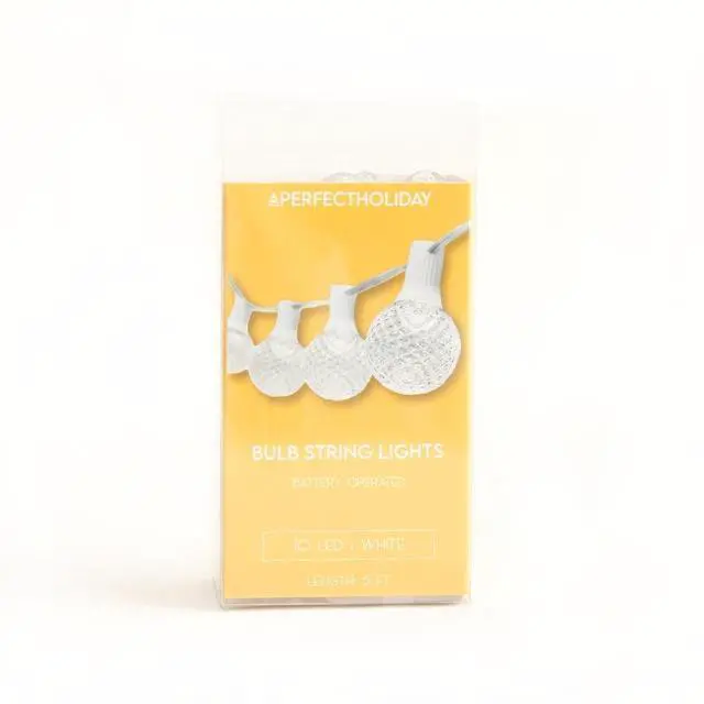 Alt view image 4 of 5 - 10 LED Bulb Light Set with Christmas Reflector - Indoor, White Lights