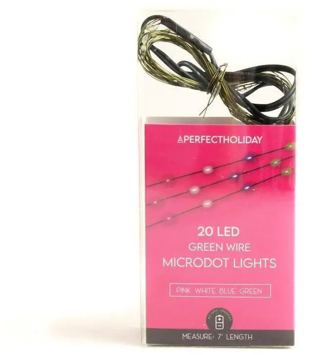 Alt view image 3 of 3 - 20 LED Multicolor Microdot Lights - 7ft, Indoor, Battery Operated