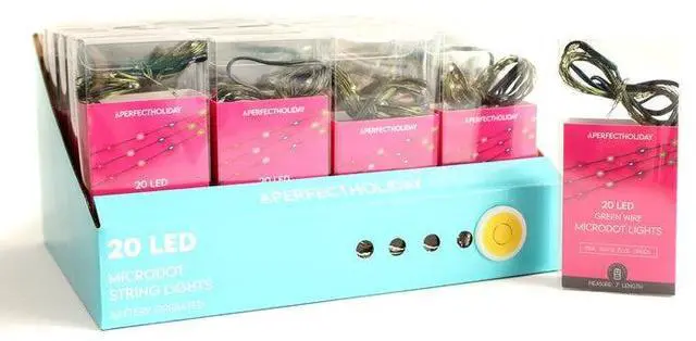 Alt view image 2 of 3 - 20 LED Multicolor Microdot Lights - 7ft, Indoor, Battery Operated