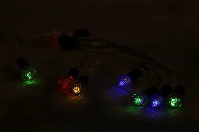 Alt view image 2 of 6 - 10 LED Bulb Light Set with Christmas Reflector Indoor, Multicolor