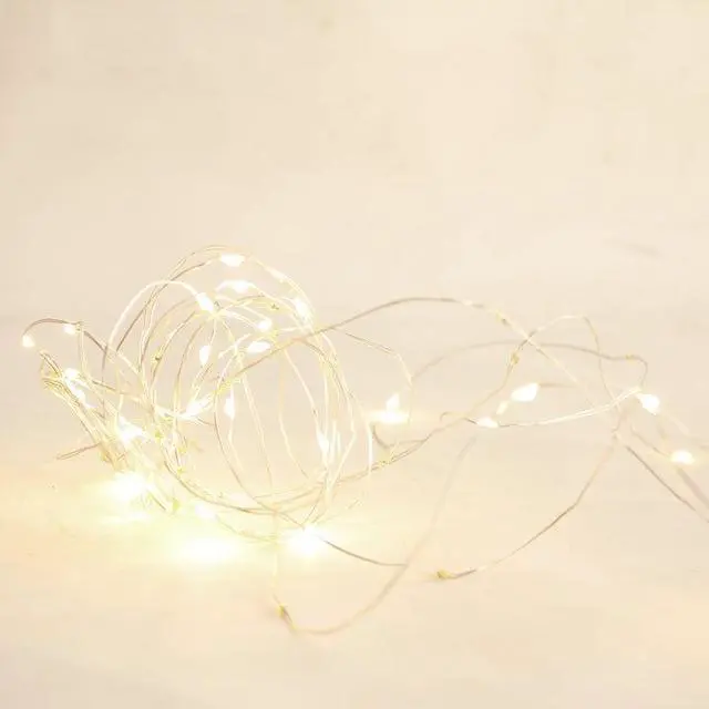Main image of 50 LED Copper Wire String Lights White, Battery Operated
