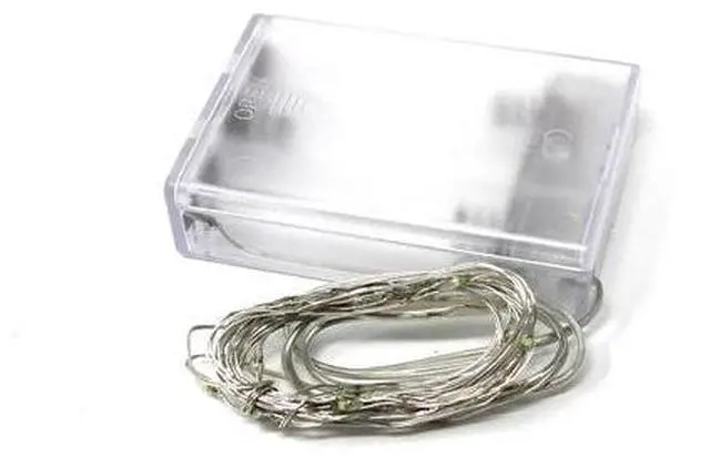 Alt view image 4 of 5 - 20 LED White String Lights Battery Operated, Retail Pack