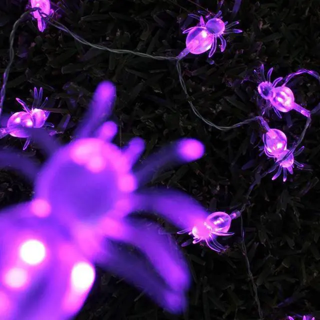 Main image of 10 LED Fairy Light Clear Spider Purple, Battery Operated