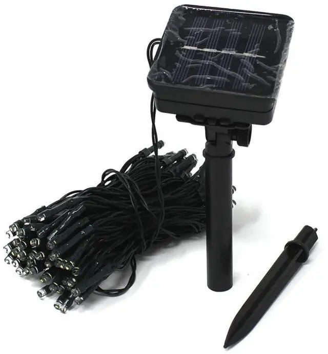 Alt view image 2 of 2 - 100 LED Solar String Light Green Cable, Outdoor