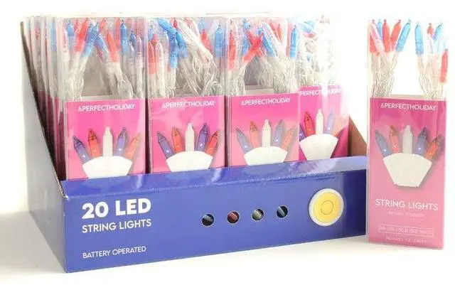 Alt view image 2 of 3 - 20 LED M5 String Lights Clear Wire, Battery Operated, Indoor Use