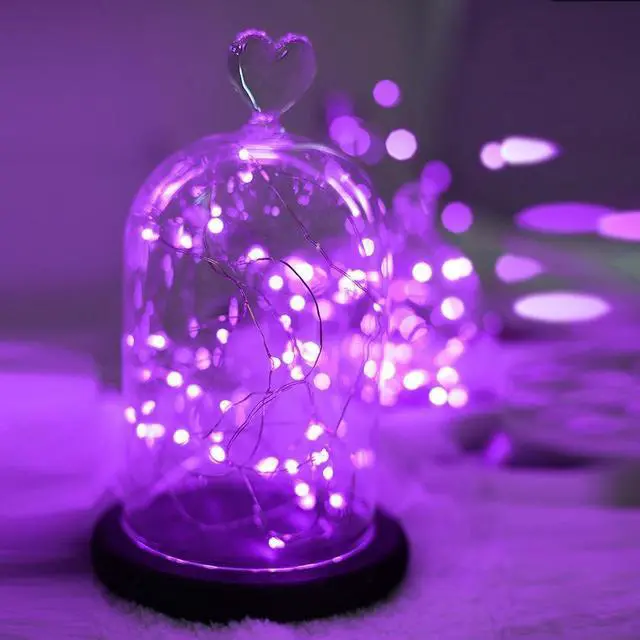 Alt view image 2 of 4 - 20 LED Purple String Lights Battery Operated, Retail Pack