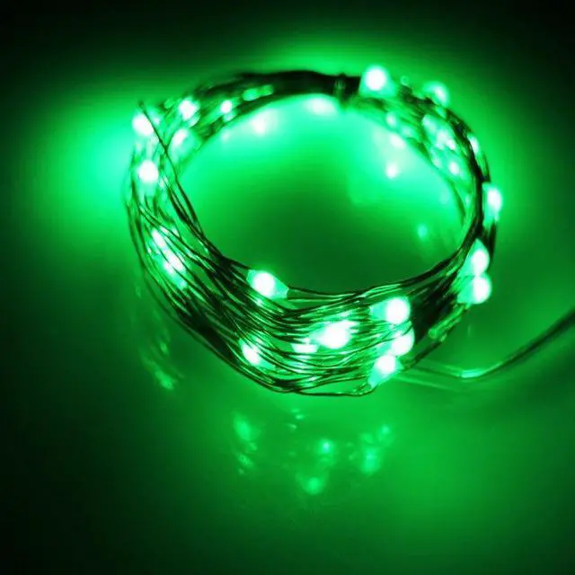 Main image of 20 LED Green String Lights Battery Operated, Retail Pack