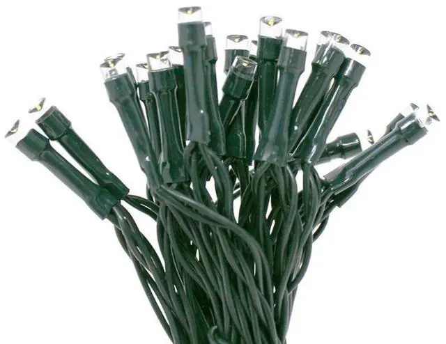 Alt view image 2 of 3 - 100 LED 32ft Multifunction String Light Green Wire, Plug-In Warm White