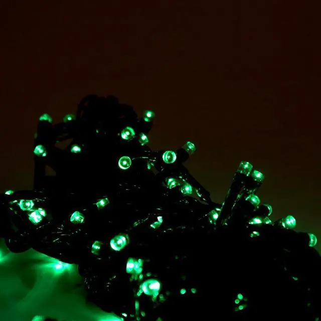 Alt view image 2 of 3 - 100 LED Green Wire String Light with Connector Green, Plug-In