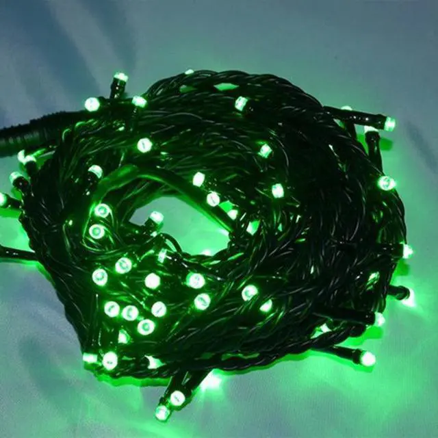 Main image of 100 LED Green Wire String Light with Connector Green, Plug-In