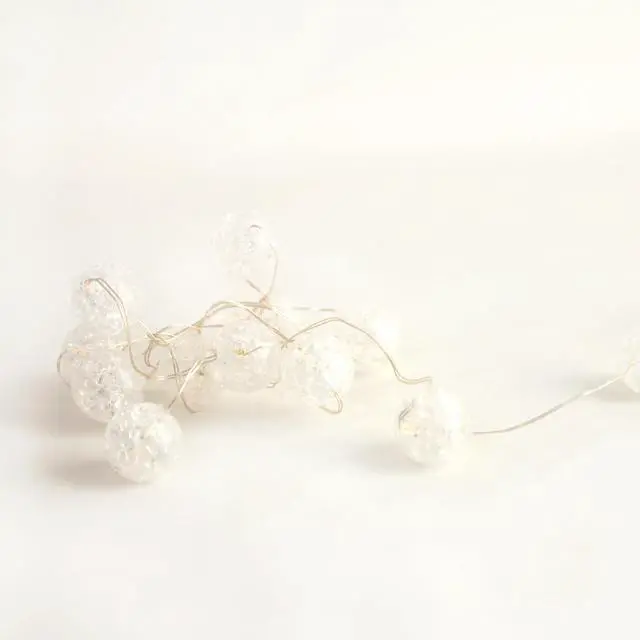 Alt view image 3 of 5 - 20 LED Crackle Beads String Lights Warm White, Indoor Use