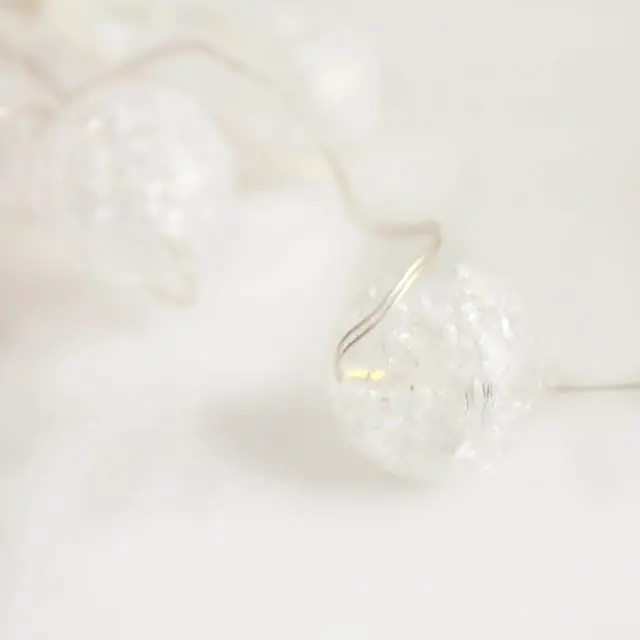 Alt view image 2 of 5 - 20 LED Crackle Beads String Lights Warm White, Indoor Use