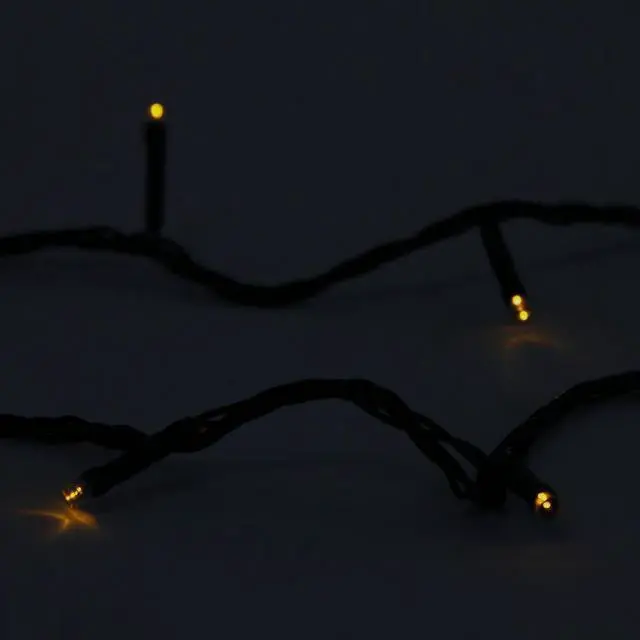 Main image of 100 LED Green Wire String Light with Connector Yellow, Plug-In