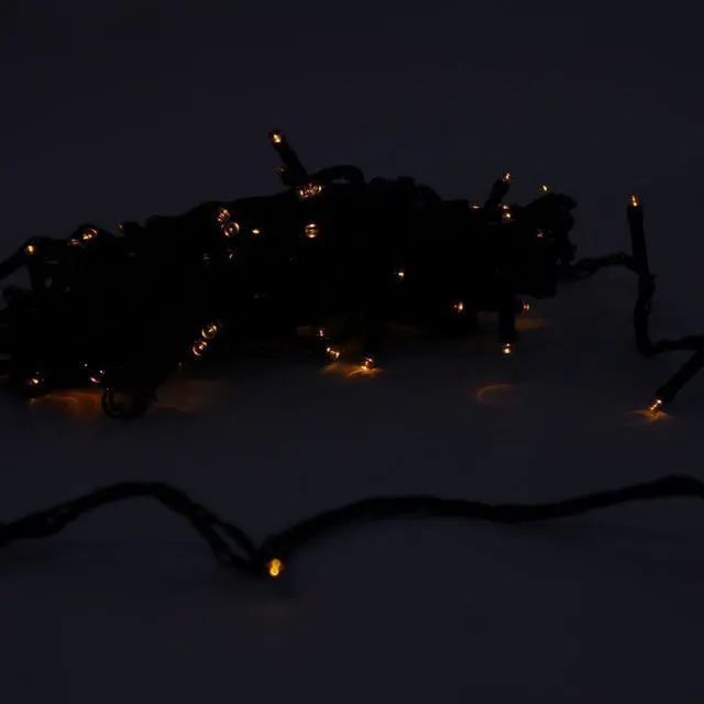 Alt view image 2 of 7 - 100 LED Green Wire String Light with Connector Yellow, Plug-In