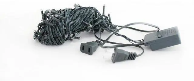 Alt view image 6 of 7 - 100 LED Green Wire String Light with Connector Yellow, Plug-In