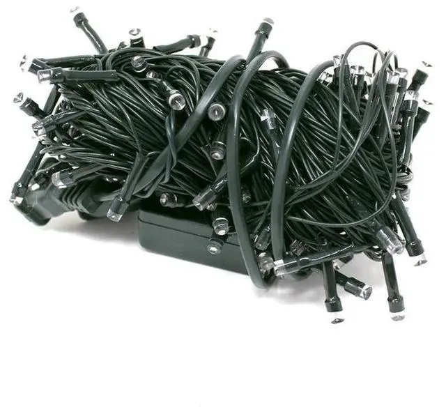 Alt view image 5 of 7 - 100 LED Green Wire String Light with Connector Yellow, Plug-In