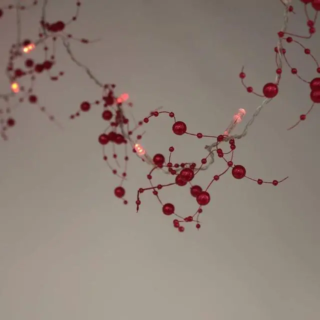 Alt view image 3 of 4 - 20 LED Beads String Light Red, Battery Operated