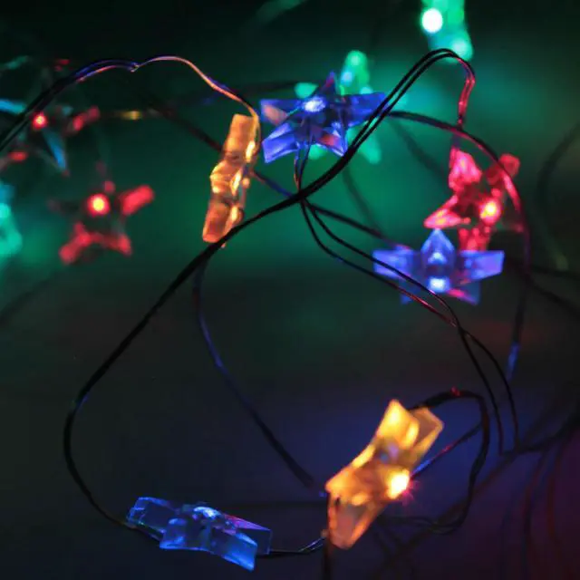 Alt view image 3 of 6 - Flashing Rainbow Star String Lights Battery Operated