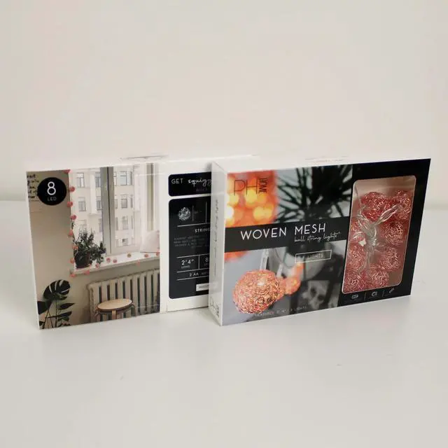 Alt view image 5 of 5 - 8 LED Rose Gold Metal Mesh Ball String Lights Battery Operated, Warm White