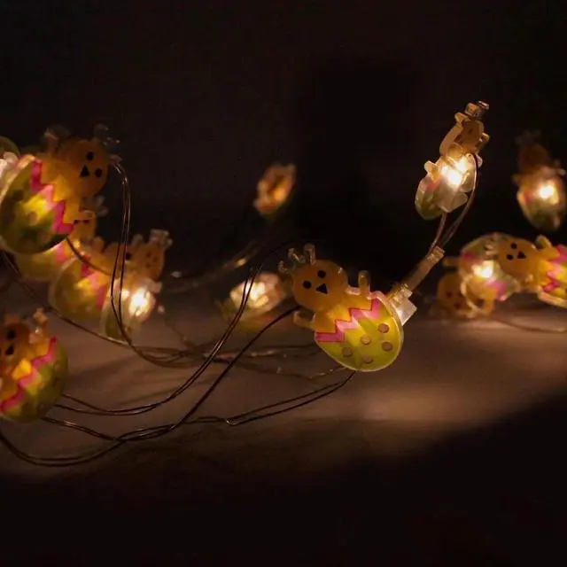 Main image of 20 LED Easter Egg with Chick String Lights Warm White, Battery Operated