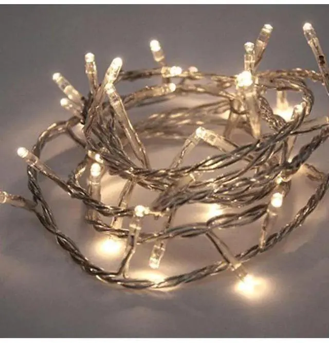 Main image of 30 LED Clear Cable String Lights with Timer Battery Operated Warm White