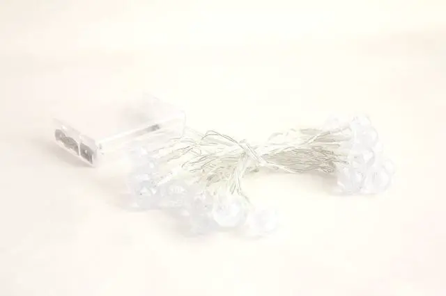 Alt view image 5 of 7 - 20 LED Bubble Ball String Lights Battery Operated, Warm Glow