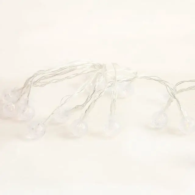 Alt view image 3 of 7 - 20 LED Bubble Ball String Lights Battery Operated, Warm Glow