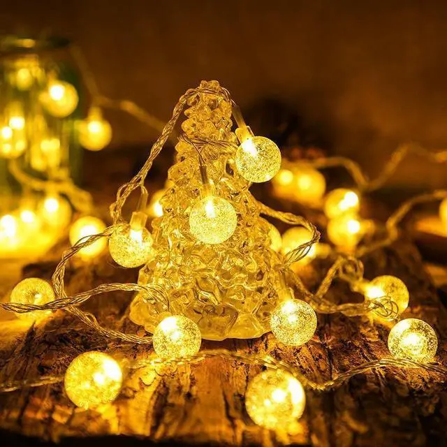 Main image of 20 LED Bubble Ball String Lights Battery Operated, Warm Glow