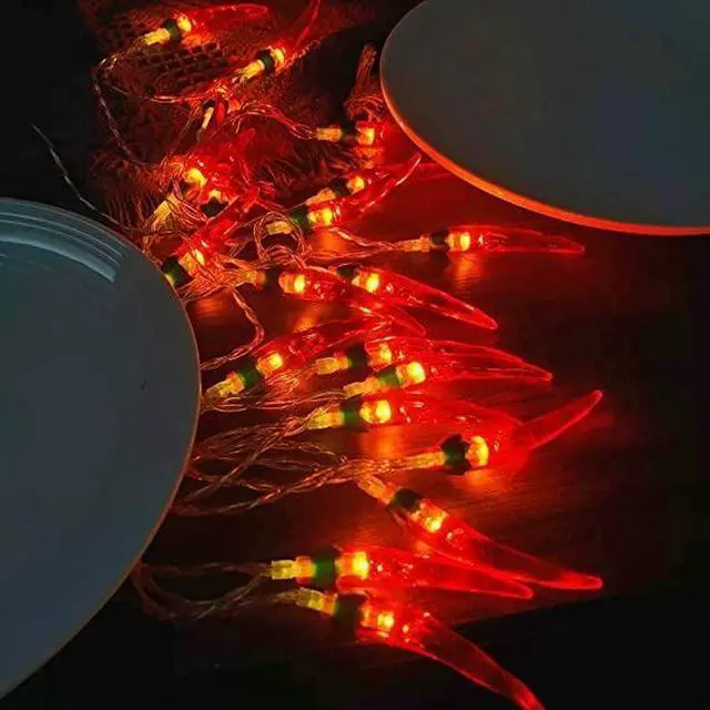 Alt view image 2 of 7 - 10 LED Warm White Chili Pepper String Lights Battery Operated