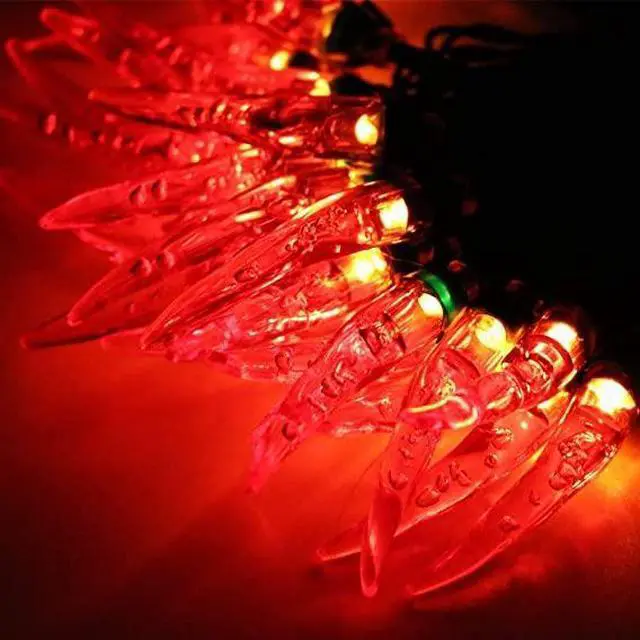 Alt view image 5 of 7 - 10 LED Warm White Chili Pepper String Lights Battery Operated