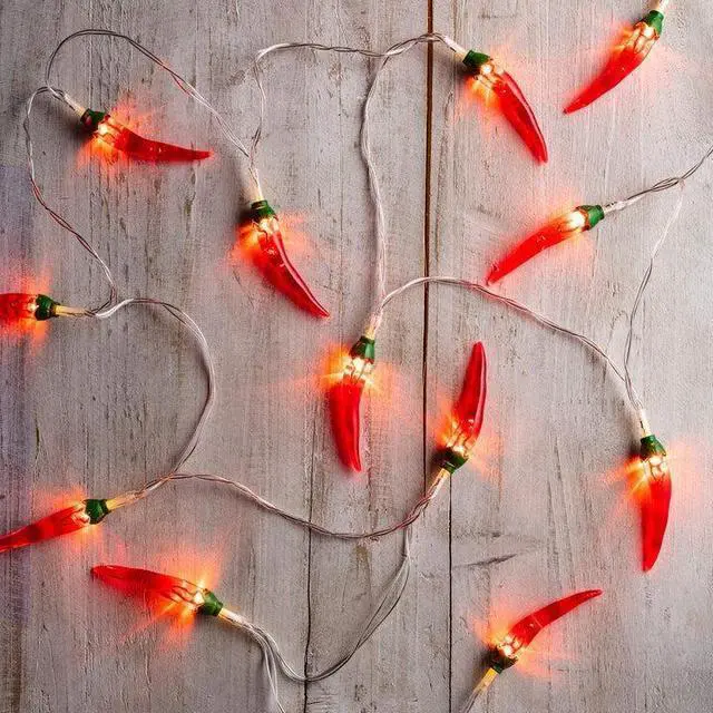 Main image of 10 LED Warm White Chili Pepper String Lights Battery Operated