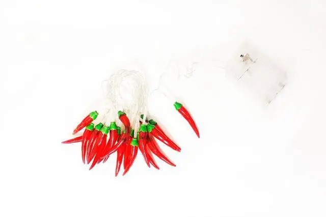 Alt view image 7 of 7 - 10 LED Warm White Chili Pepper String Lights Battery Operated