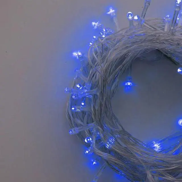 Main image of 100 LED Clear Cable Multifunction String Lights Plug-In Blue