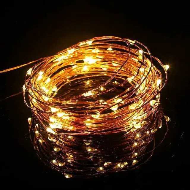 Main image of 100 LED Copper Wire Battery String Light Warm White Retail Pack