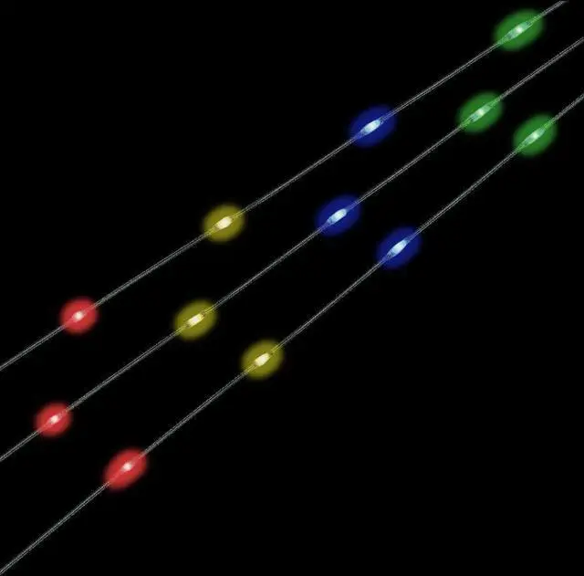 Alt view image 2 of 4 - 20 LED Multicolor Microdot String Lights Battery Operated, Green Wire