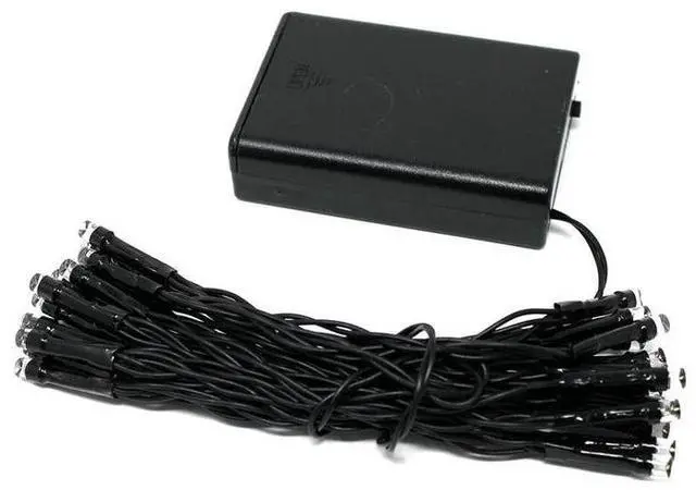 Alt view image 3 of 4 - 30 LED Black Cable String Lights Battery Operated