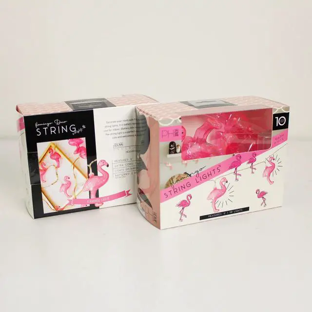 Alt view image 4 of 4 - 10 LED Flamingo String Lights Warm White, Battery Operated