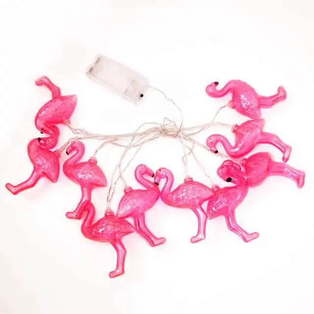 Alt view image 2 of 4 - 10 LED Flamingo String Lights Warm White, Battery Operated
