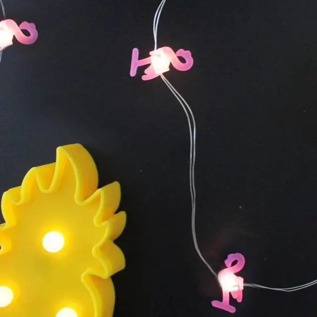 Alt view image 2 of 4 - 20 LED Flamingo String Light Battery Operated
